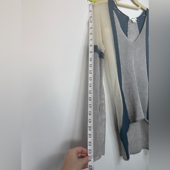 Helmut Lang Gray Blue Sheer Mesh Knit Sweater – Size Petite - Picture 15 of 17